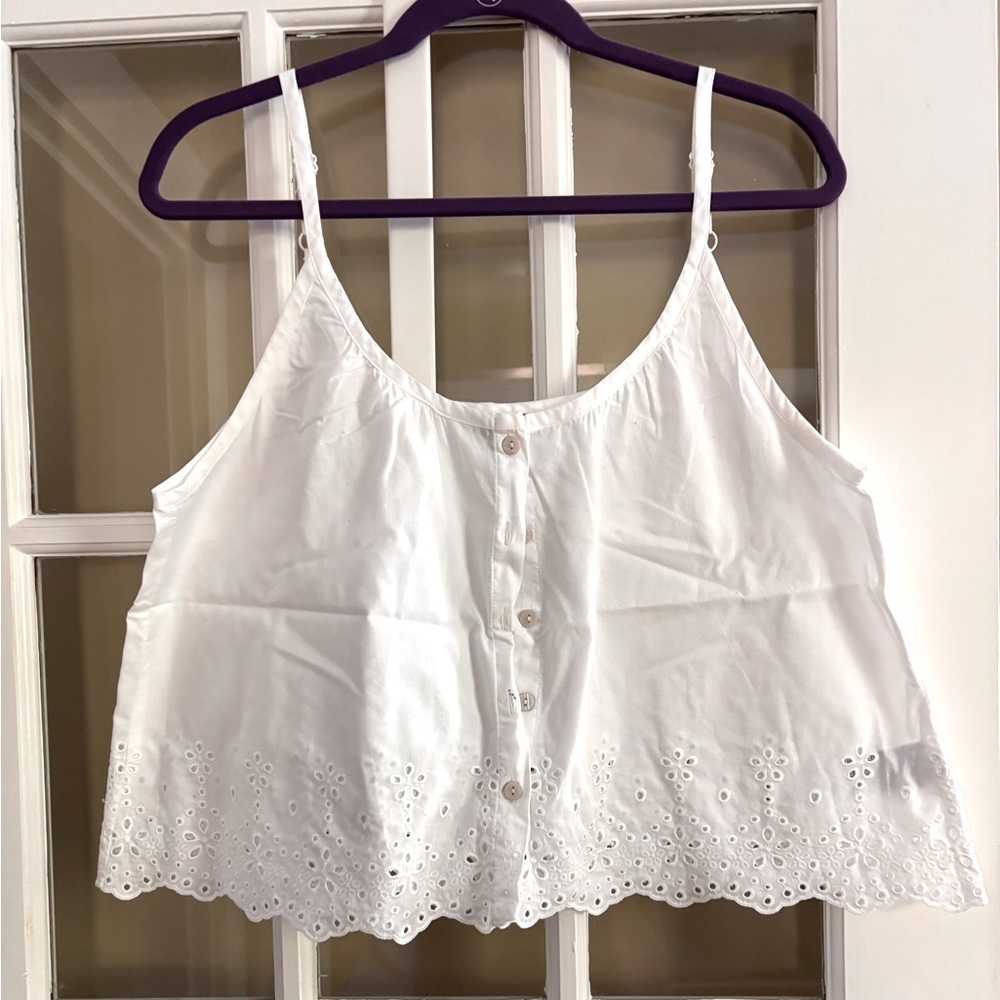Linen eyelet pajama set
